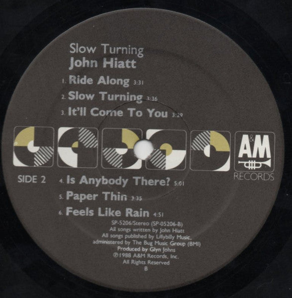 John Hiatt - Slow Turning (Vinyl, LP, Album) Very Good (VG) / Very Good (VG)