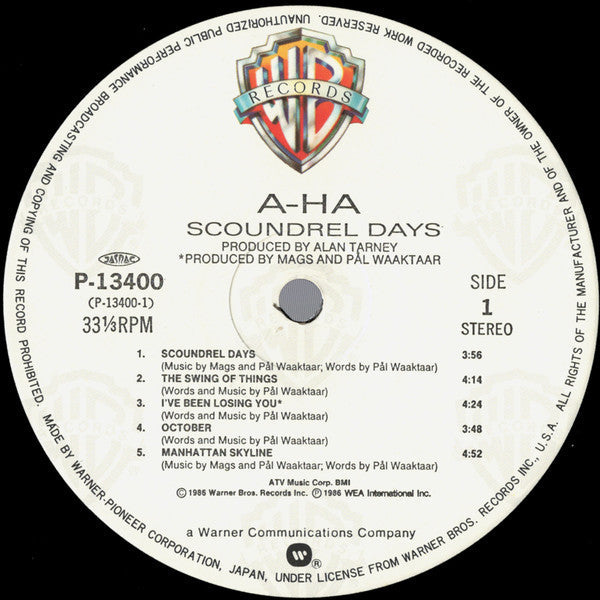 a-ha - Scoundrel Days (Vinyl, LP, Album)