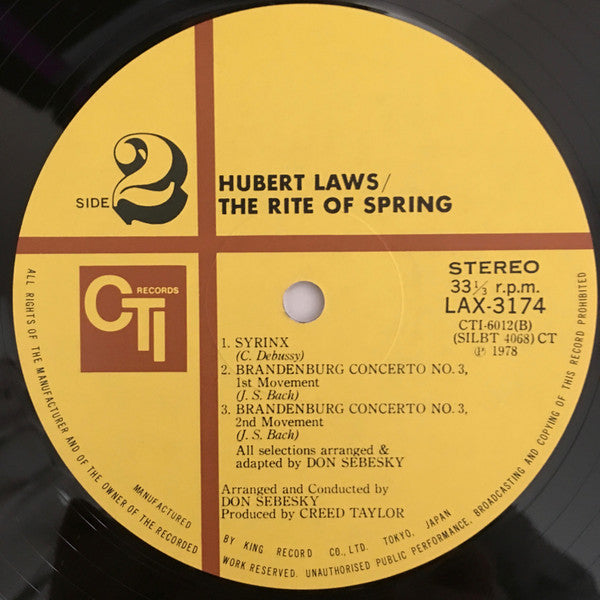 Hubert Laws - The Rite Of Spring (Vinyl, LP, Album, Limited Edition...