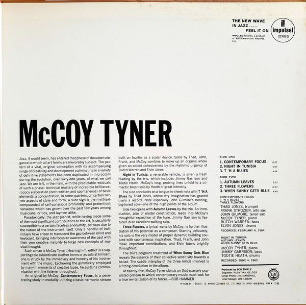 McCoy Tyner - Today And Tomorrow (Vinyl, LP, Album, Reissue, Stereo)
