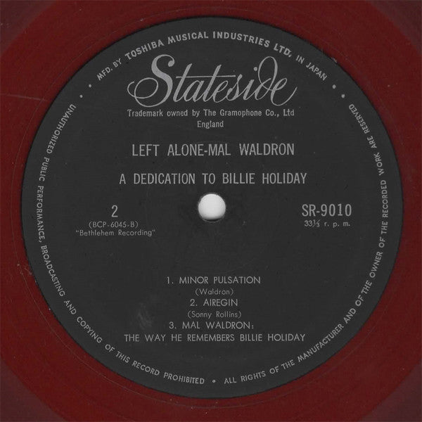 Mal Waldron - Left Alone (Vinyl, LP, Album, Stereo) Very Good Plus (VG+) / Very Good (VG)