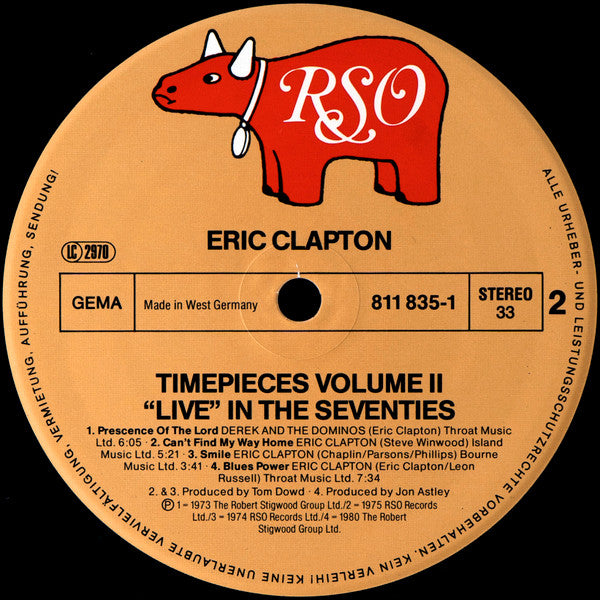 Eric Clapton - Timepieces Vol. II - 'Live' In The Seventies (Vinyl, LP, Compilation) Very Good Plus (VG+) / Very Good Plus (VG+)