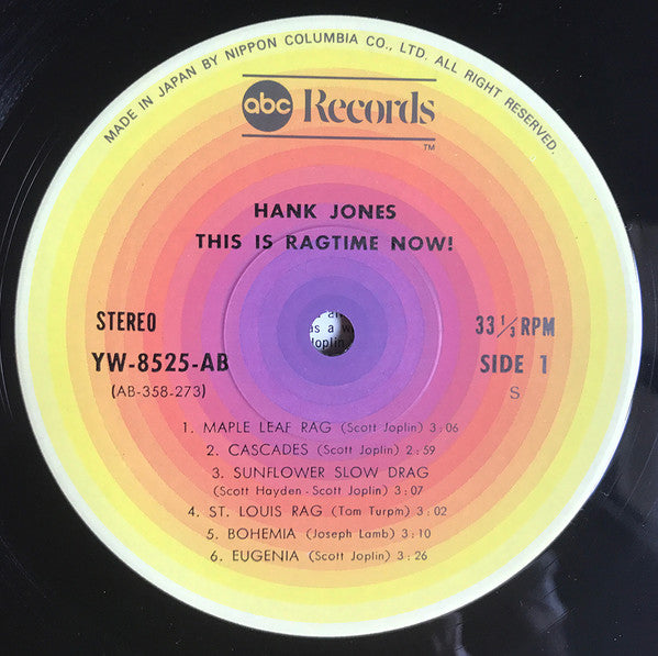Hank Jones - This Is Ragtime Now (Vinyl, LP, Album, Reissue, Stereo) Very Good Plus (VG+) / Very Good Plus (VG+)