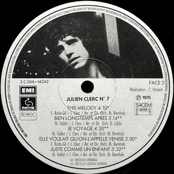 Julien Clerc - N° 7 (Vinyl, LP, Album) Very Good (VG) / Good Plus (G+)