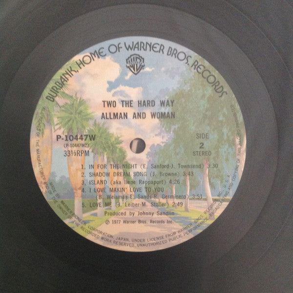 Allman And Woman - Two The Hard Way (Vinyl, LP, Album, Stereo) Very Good Plus (VG+) / Very Good Plus (VG+)