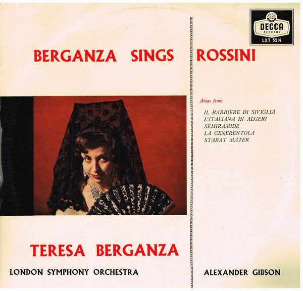 Gioacchino Rossini - Berganza Sings Rossini (Vinyl, LP, Mono) Very Good Plus (VG+) / Very Good Plus (VG+)
