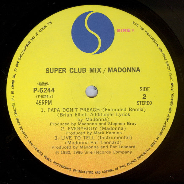 Madonna - True Blue (Super Club Mix) (Vinyl, 12", 45 RPM, Mini-Album, EP) Very Good Plus (VG+) / Very Good Plus (VG+)