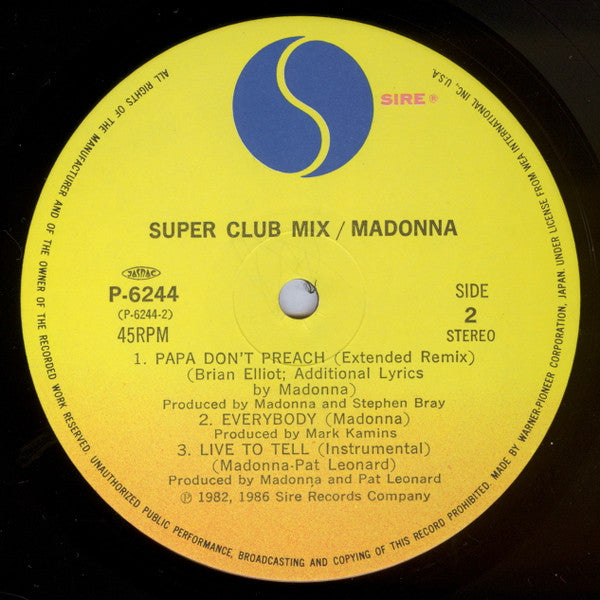 Madonna - True Blue (Super Club Mix) (Vinyl, 12", 45 RPM, Mini-Album, EP) Very Good Plus (VG+) / Very Good Plus (VG+)