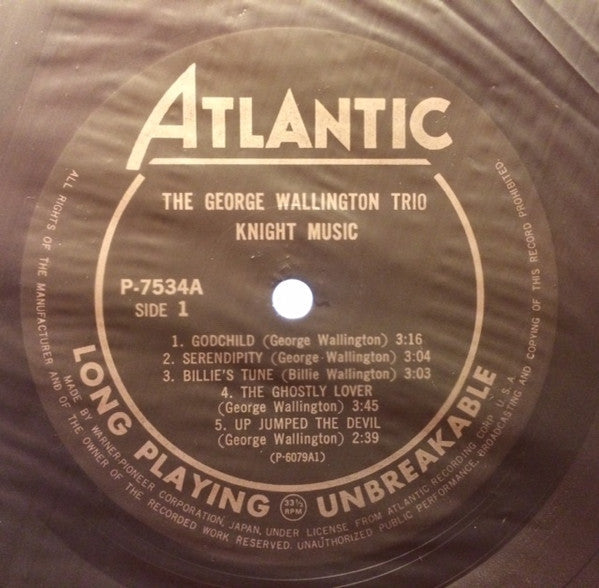 George Wallington - Knight Music: George Wallington Plays 5 Originals And 6 Standards (Vinyl, LP, Album, Reissue, Mono) Very Good Plus (VG+) / Very Good (VG)