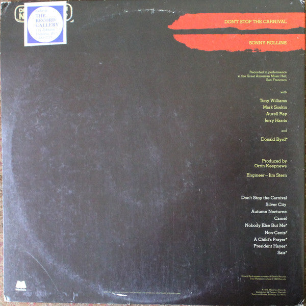 Sonny Rollins - Don't Stop The Carnival (2xVinyl, LP, Album) Very Good Plus (VG+) / Very Good Plus (VG+)