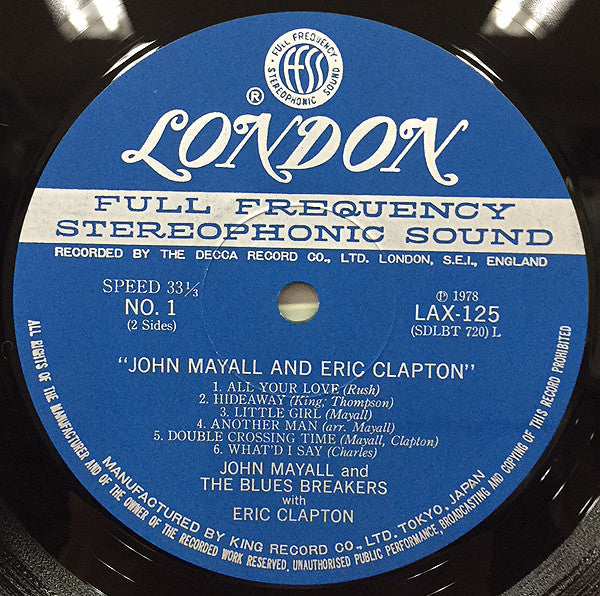 John Mayall - Blues Breakers (Vinyl, LP, Album, Reissue, Stereo) Very Good Plus (VG+) / Very Good Plus (VG+)