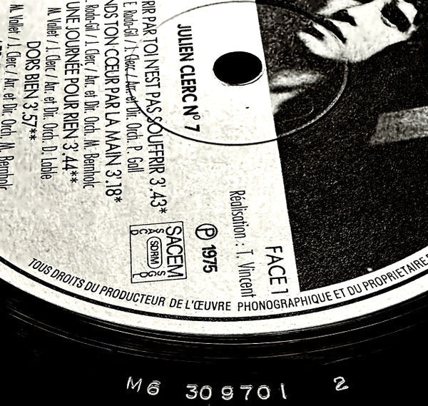 Julien Clerc - N° 7 (Vinyl, LP, Album) Very Good (VG) / Good Plus (G+)