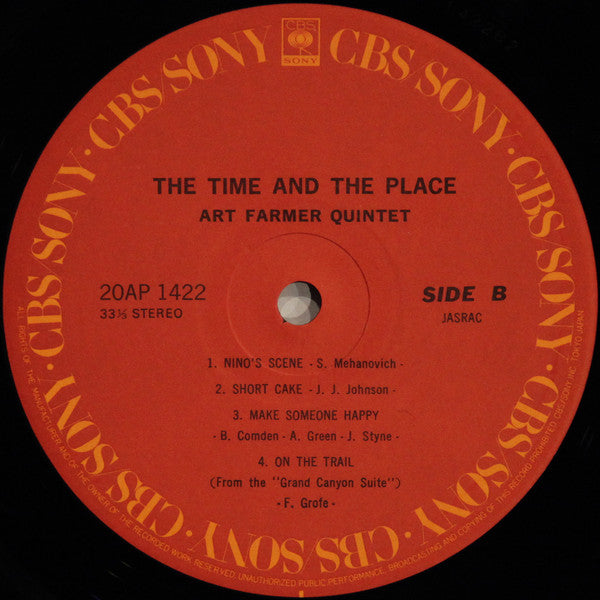 Art Farmer Quintet - The Time And The Place (Vinyl, LP, Album, Reissue) Near Mint (NM or M-) / Very Good Plus (VG+)