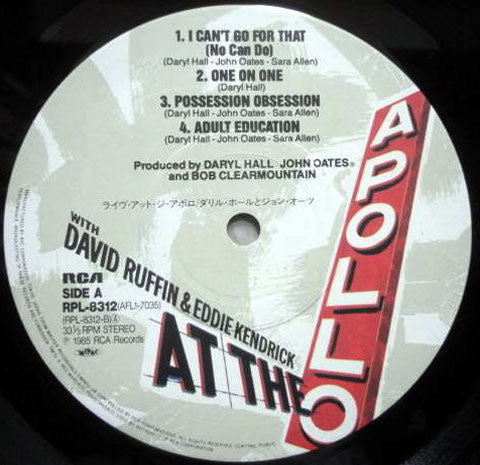 Daryl Hall & John Oates - Live At The Apollo (Vinyl, LP, Album, Stereo) Very Good (VG) / Very Good Plus (VG+)