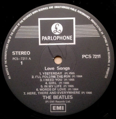 The Beatles - Love Songs (2xVinyl, LP, Compilation) Very Good (VG) / Very Good (VG)