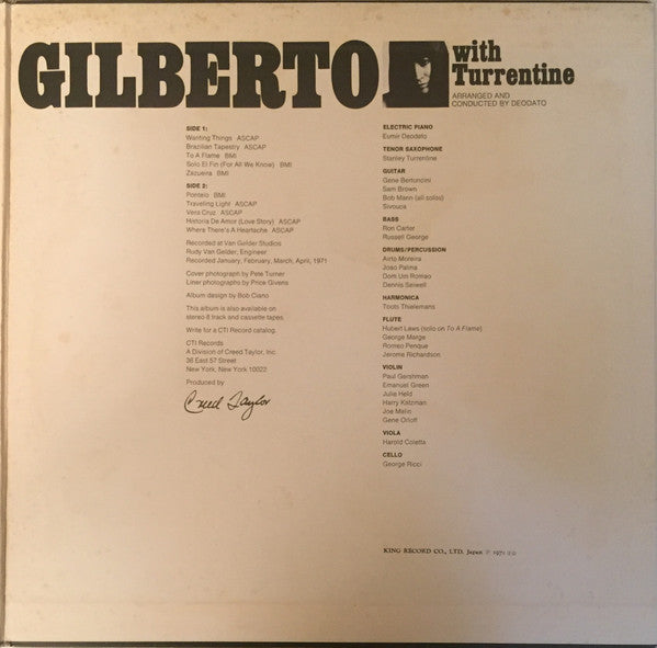 Astrud Gilberto - Gilberto With Turrentine (Vinyl, LP, Album, Stereo)