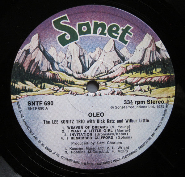 The Lee Konitz Trio - Oleo (Vinyl, LP, Album, Reissue)