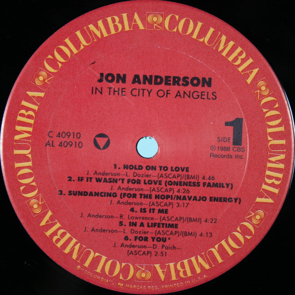Jon Anderson - In The City Of Angels (Vinyl, LP, Album) Near Mint (NM or M-) / Very Good Plus (VG+)