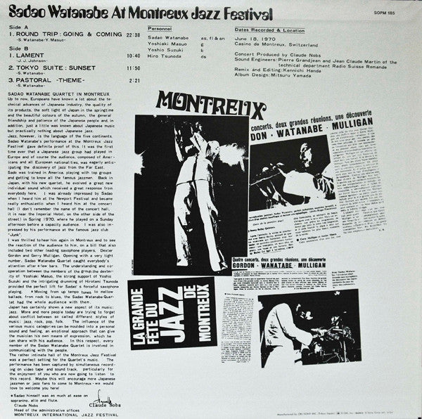 Sadao Watanabe - At Montreux Jazz Festival (Vinyl, LP, Album, Reissue)