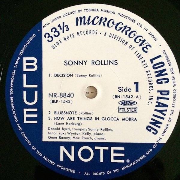 Sonny Rollins - Sonny Rollins (Vinyl, LP, Album, Mono) Near Mint (NM or M-) / Near Mint (NM or M-)