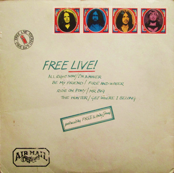 Free - Free Live (Vinyl, LP, Album, Reissue) Very Good (VG) / Good Plus (G+)