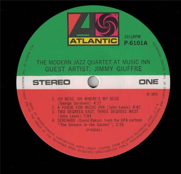 The Modern Jazz Quartet - The Modern Jazz Quartet At Music Inn (Vinyl, LP, Album, Reissue) Very Good Plus (VG+) / Very Good Plus (VG+)