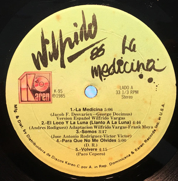 Wilfrido Vargas - La Medicina "Wilfrido 86" (Vinyl, LP, Album, Stereo) Good Plus (G+) / Very Good (VG)
