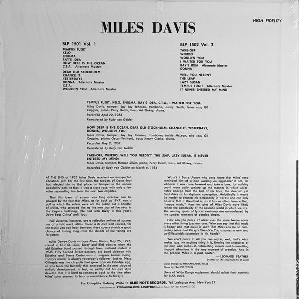 Miles Davis - Volume 1 (Vinyl, LP, Compilation, Mono, Reissue, Remastered) Near Mint (NM or M-) / Very Good Plus (VG+)