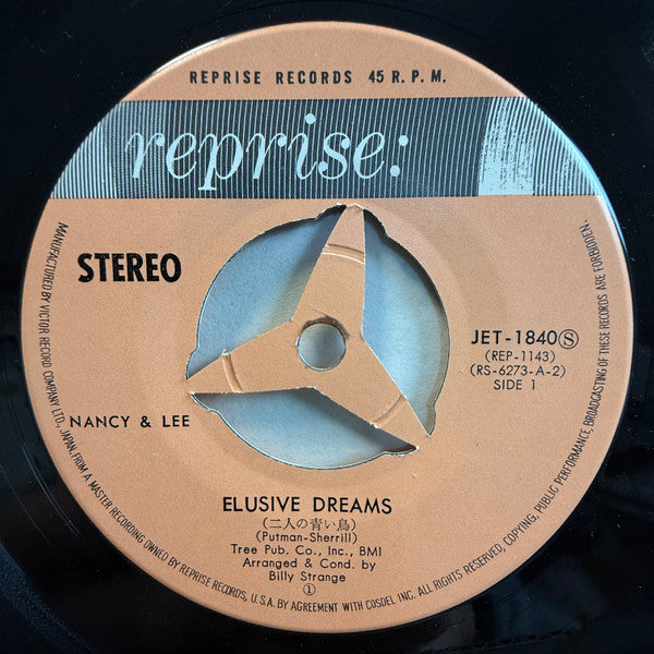 Nancy Sinatra & Lee Hazlewood - Elusive Dreams (Vinyl, 7", 45 RPM, Single, Stereo) Very Good Plus (VG+) / Very Good (VG)