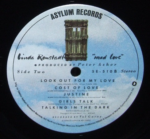 Linda Ronstadt - Mad Love (Vinyl, LP, Album) Very Good (VG) / Very Good (VG)