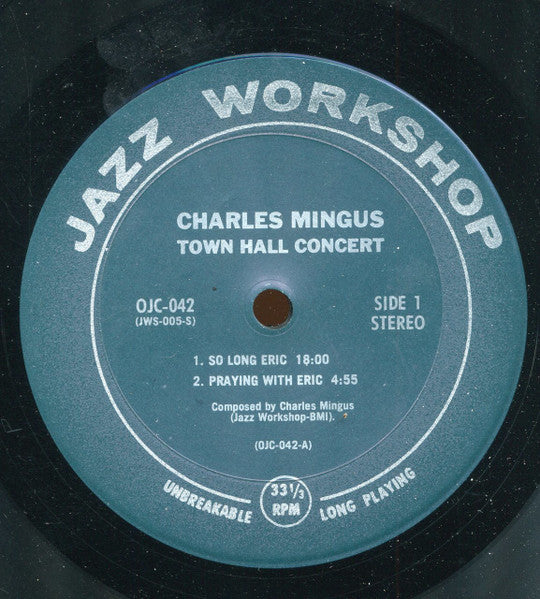 Charles Mingus - Town Hall Concert (Vinyl, LP, Album, Reissue) Very Good (VG) / Near Mint (NM or M-)