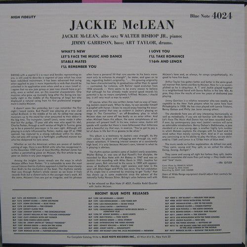 Jackie McLean - Swing, Swang, Swingin' (Vinyl, LP, Album, Limited Edition, Reissue, Mono) Very Good Plus (VG+) / Near Mint (NM or M-)