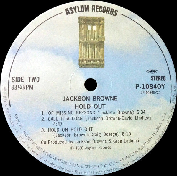 Jackson Browne - Hold Out (Vinyl, LP, Album, Stereo)