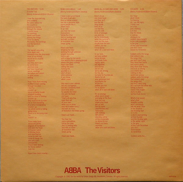 ABBA - The Visitors = ザ・ビジターズ (Vinyl, LP, Album, Stereo)