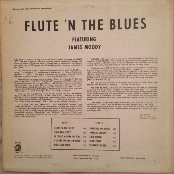 James Moody - Flute 'N The Blues (Vinyl, LP, Album) Good Plus (G+) / Very Good (VG)