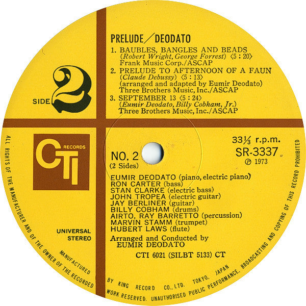 Eumir Deodato - Prelude (Vinyl, LP, Album, Stereo)