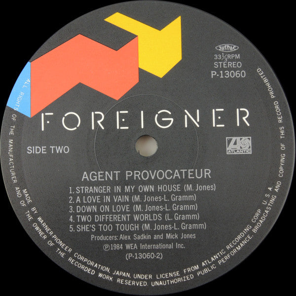 Foreigner - Agent Provocateur (Vinyl, LP, Album, Stereo)