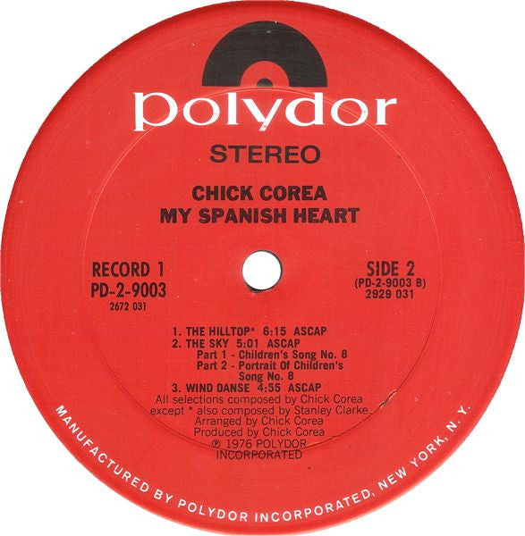 Chick Corea - My Spanish Heart (Vinyl, LP, Album, Stereo)