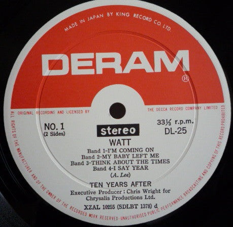 Ten Years After - Watt (Vinyl, LP, Album, Stereo) Good Plus (G+) / Good Plus (G+)