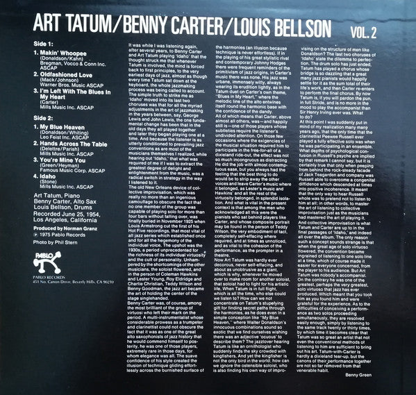 Art Tatum - The Tatum Group Masterpieces Vol. 2 (Vinyl, LP, Album, Mono) Very Good Plus (VG+) / Very Good (VG)
