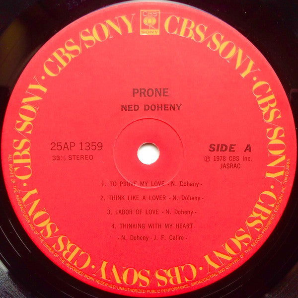Ned Doheny - Prone (Vinyl, LP, Album, Stereo) Very Good Plus (VG+) / Good Plus (G+)