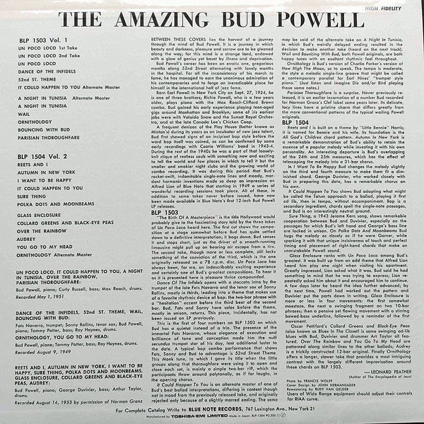 Bud Powell - The Amazing Bud Powell, Volume 2 (Vinyl, LP, Album, Reissue, Remastered, Mono) Near Mint (NM or M-) / Very Good Plus (VG+)