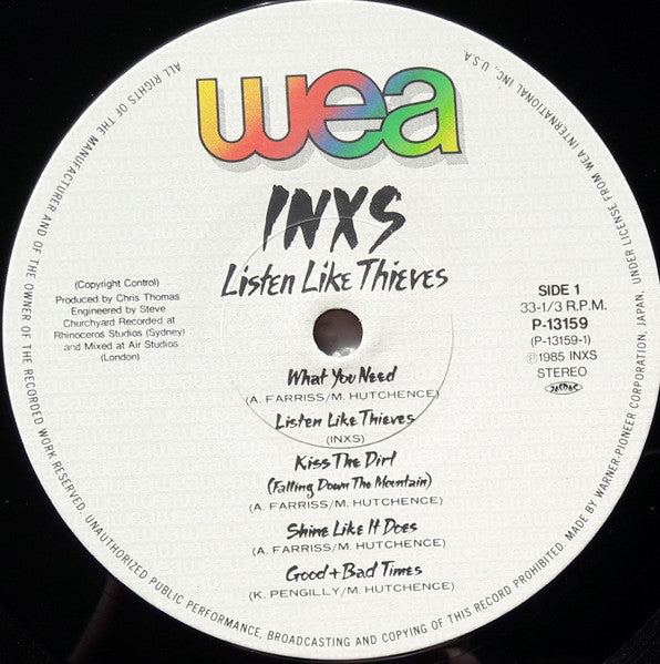 INXS - Listen Like Thieves (Vinyl, LP, Album) Very Good (VG) / Very Good Plus (VG+)