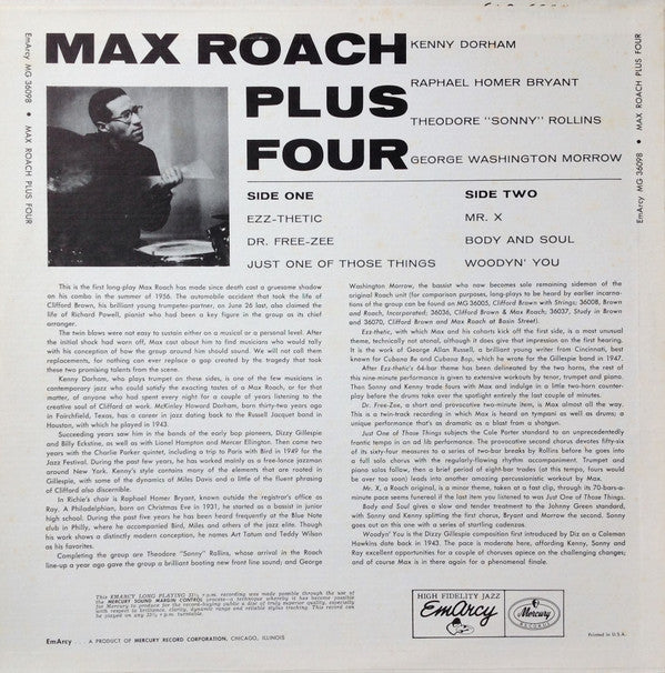 Max Roach - +4 (Vinyl, LP, Album, Reissue, Mono)
