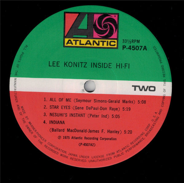 Lee Konitz - Inside Hi-Fi (Vinyl, LP, Album, Reissue, Mono)