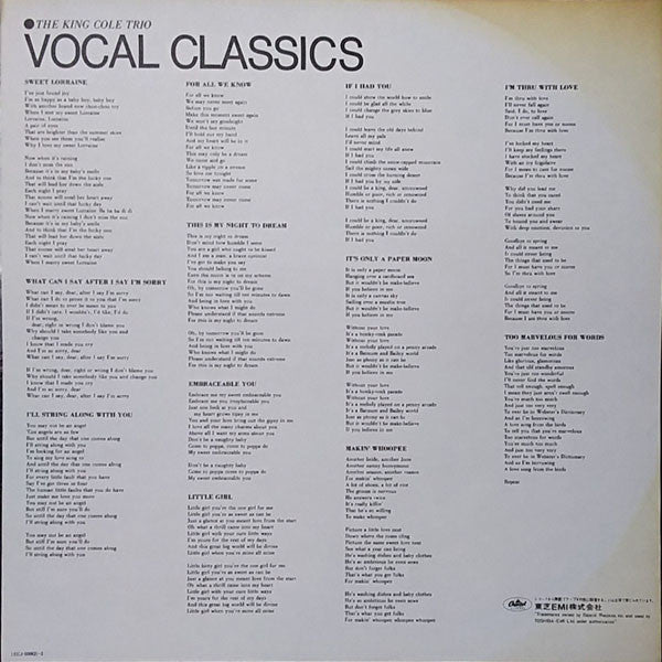 The Nat King Cole Trio - Vocal Classics (Vinyl, LP, Album, Compilat...