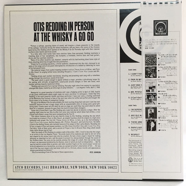 Otis Redding - In Person At The Whisky A Go Go (Vinyl, LP, Album, Reissue) Very Good Plus (VG+) / Very Good Plus (VG+)