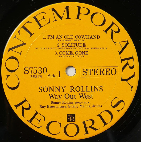 Sonny Rollins - Way Out West (Vinyl, LP, Album, Reissue, Stereo) Very Good Plus (VG+) / Very Good Plus (VG+)