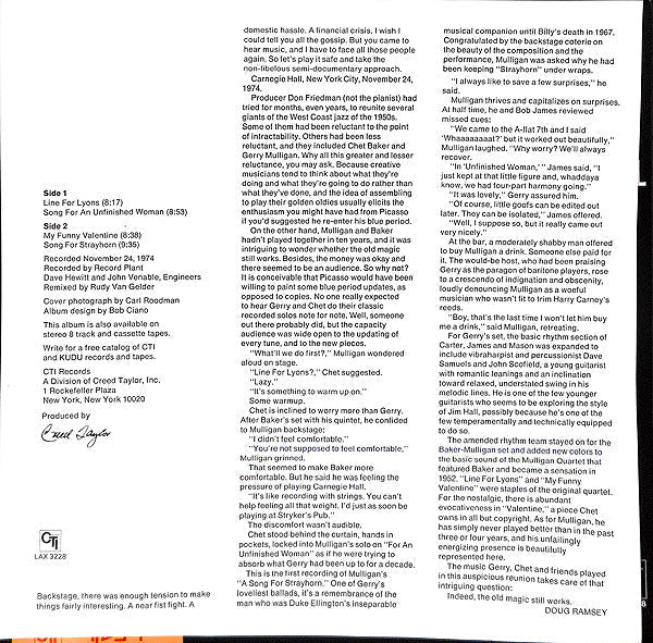 Gerry Mulligan - Carnegie Hall Concert Volume 1 (Vinyl, LP, Album, ...
