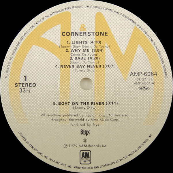 Styx - Cornerstone (Vinyl, LP, Album, Stereo)